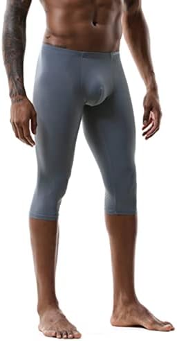 מכנסי דחיסה של 3/4 של גברים מכנסי כושר יוגה שכבת כושר שכבת אימון אימון טייץ 'מכנסיים קצרים חותלות יבשות קרירות