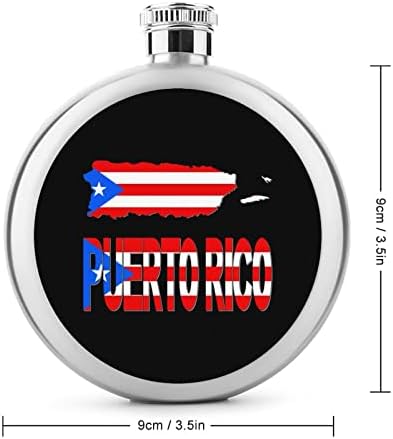 פורטו ריקו מפת דגל כד עגול משקאות בקבוק חמוד ויסקי פלדה צלוחיות נייד יין בקבוק נרתיקי צלוחיות עבור לשתות