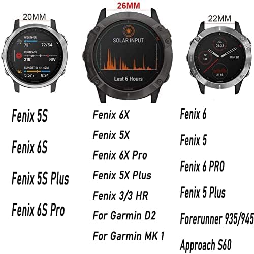 IoTup 26 22 20 ממ רצועת שעון עבור Garmin fenix 7x ， Fenix ​​7 ， Fenix ​​7S שעון חכם שחרור מהיר