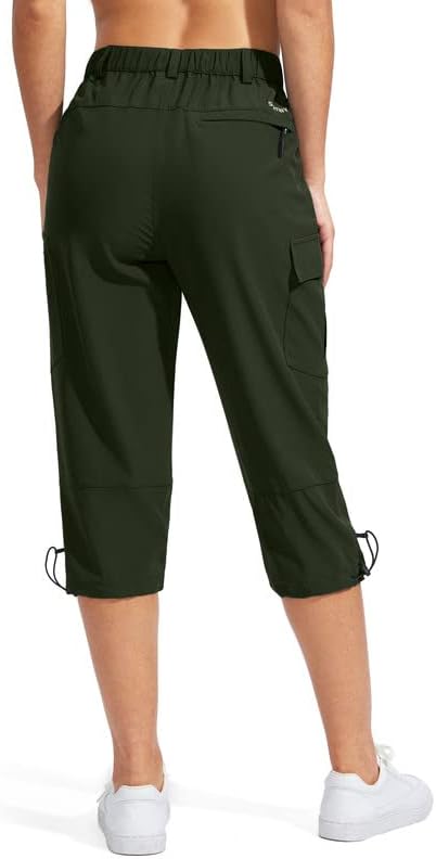 מכנסי קפרי טיולים לנשים של Santiny עם 5 כיסים קלים מטען יבש מהיר קלים לנשים נסיעות קז'ואל קיץ