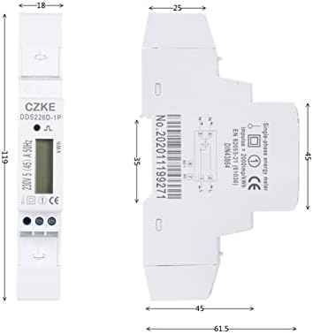Infri dds226d-1p LCD מד אנרגיה DIN-Rail Sind-Fase 220V 230V 240V 5 A, 5 A 5 A AC