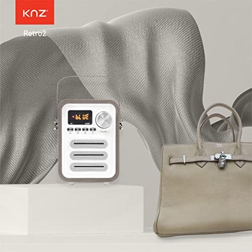 רמקול Bluetooth נייד של KNZ רטרו, עיצוב וינטג ', תואם אלחוטי אמיתי, סאב וופר מובנה עם בס מעולה,