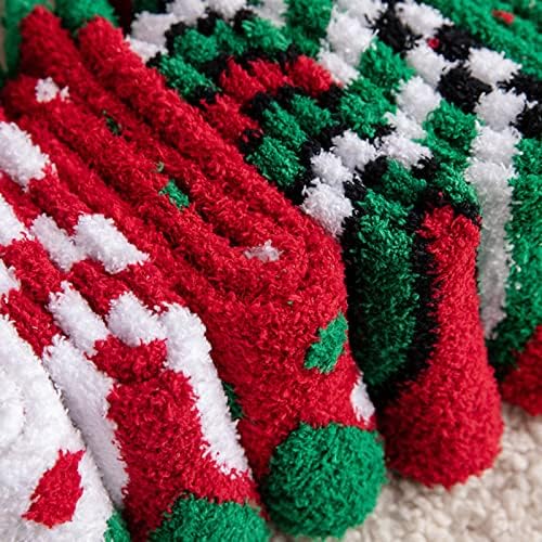 גרבי יוגה גרבי חג המולד מרופדות עץ חג המולד פתית שלג שלג קשת גרבי כותנה גרביים חמות לנשים