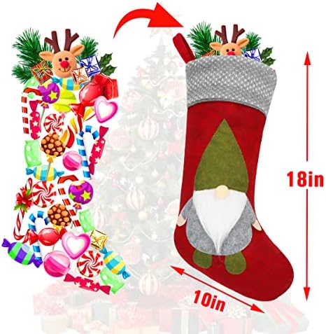 גרבי חג המולד 4 חבילה - 18 גרבי חג המולד גרבי חג המולד סט של חג המולד - גרביים גדולים בהתאמה אישית