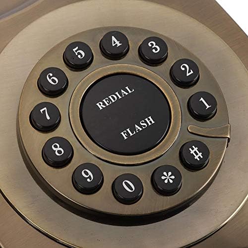טלפון ברונזה עתיק של Ciglow, טלפון קווי שולחן עבודה רטרו עם כפתורים, מלון בית מלון ישן אופנה קלאסי וינטג