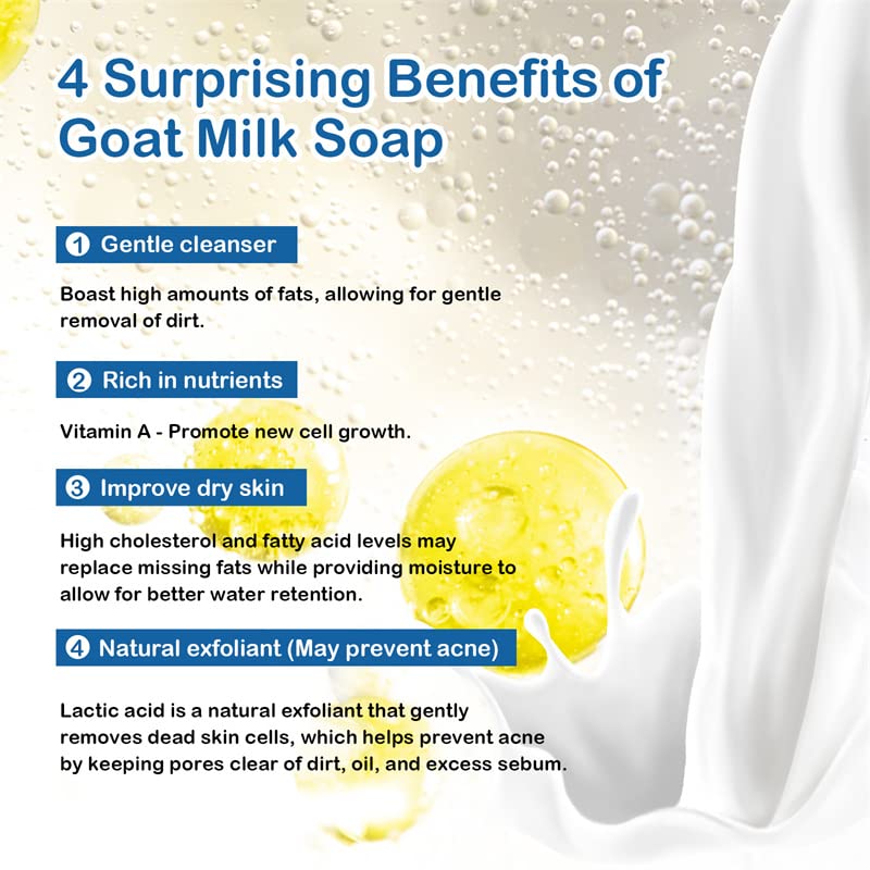 סבון בר מלח ים טבעי 3.5 עוז כל אחד, לכל סוגי העור, נקבוביות פצעונים טיפול באקנה, חלב עיזים אורגני, עור בעייתי