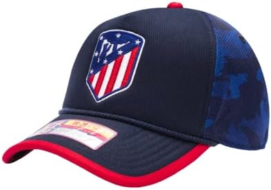 דיו מאוורר אתלטיקו מדריד ' 1 ' מתכוונן כובע כדורגל בסגנון נהג משאית / כובע כחול כהה