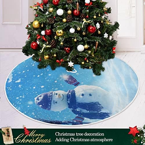 איש שלג עומד בחורף חצאית עץ חג המולד לחג המולד 36 אינץ 'תפאורה ביתית לחצאית עץ חג המולד מחצלת קישוטים