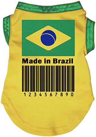 Petitebella מיוצר בברזיל ברקוד חולצת כלבים צהובה