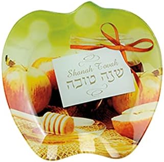 טקס לייט ראש השנה זכוכית אפל צלחת עבור יהודי חדש שנה