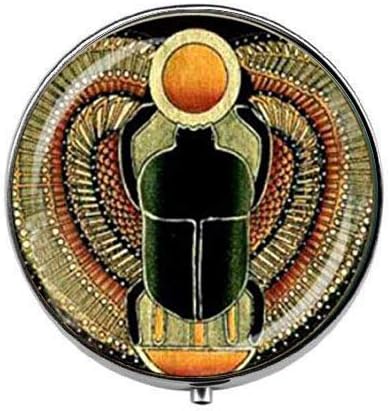 סקרב מצרי - סמל לחוזק קופסת גלולת צילום אמנות - קופסת קסם קופסת - קופסת סוכריות זכוכית