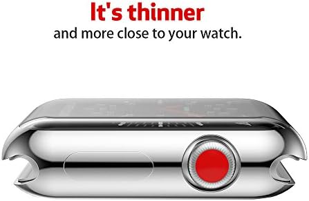 תואם לסדרת Apple Watch 3 מארז 38 ממ כיסוי מלא כיסוי רך TPU מארז מגן לסדרת Apple Watch 2/3 לנשים גברים מכסף