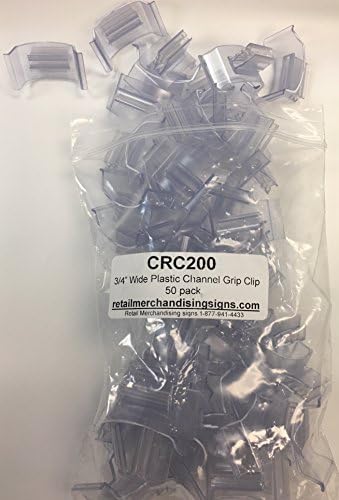 CRC200 - קליפ אחיזת ערוץ פלסטיק ברורה 3/4 אינץ 'חנות עסקים רחבים כרטיסי מחזיקי חנות נמכרים בנפרד