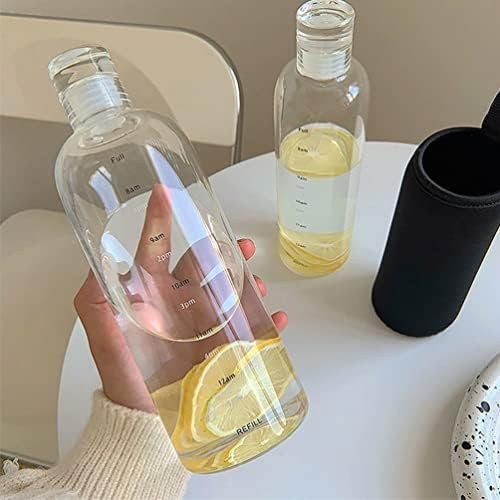 בקבוק בקבוק בקבוק קסאו עם סמן זמן בקבוקי כוס מים שקופים ניידים בקבוקי מים מוטיבציוניים עם זמנים לשתות בקבוק