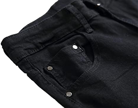 גברים קרע במצוקה נהרס ג 'ינס מזדמן בציר היפ הופ ז' אן עם חורים ישר רגל רזה בכושר למתוח ג ' ינס מכנסיים