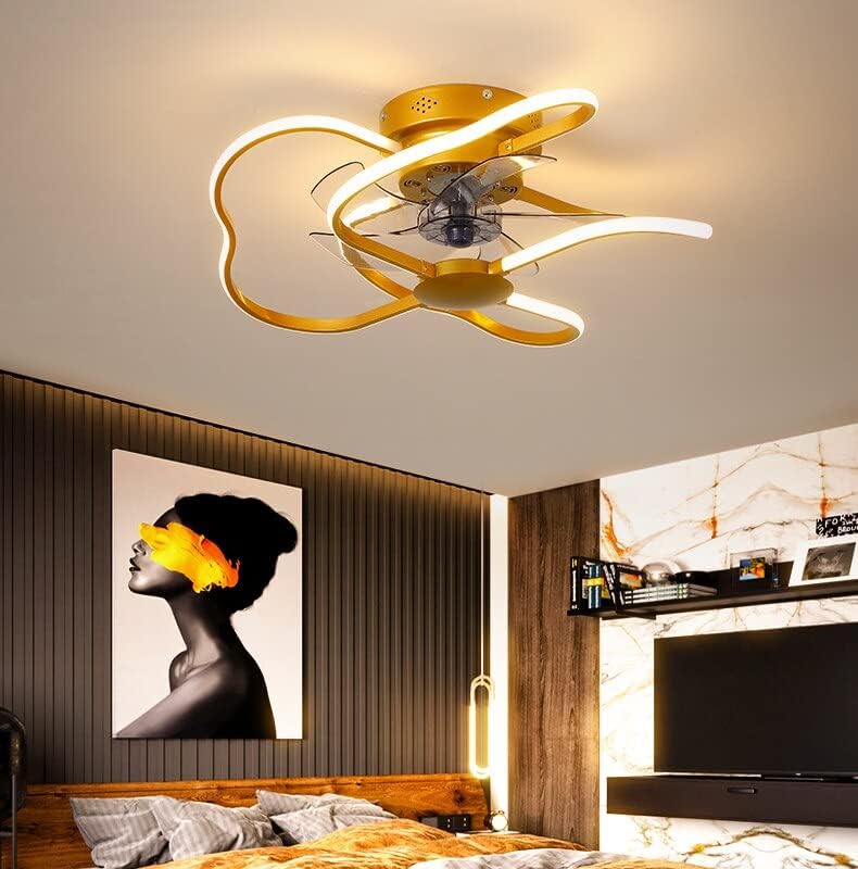 Chezmax נורדי LED מאווררי תקרת סלון מנורת מאוורר חדר שינה AC 110V 220V מנורת מאוורר חדר שינה מנורת שלט רחוק
