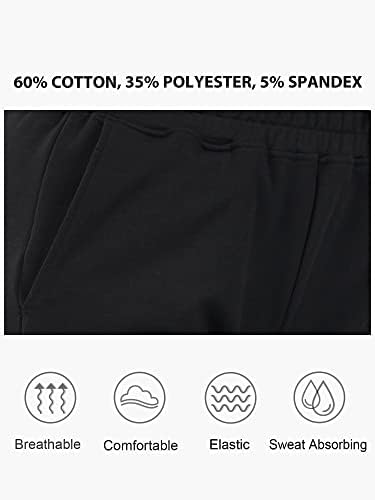 Gramval Women's Joggers Pants משקל בינוני המריץ מכנסי טרנינג עם כיסים מכנסיים מזדמנים מחודדים