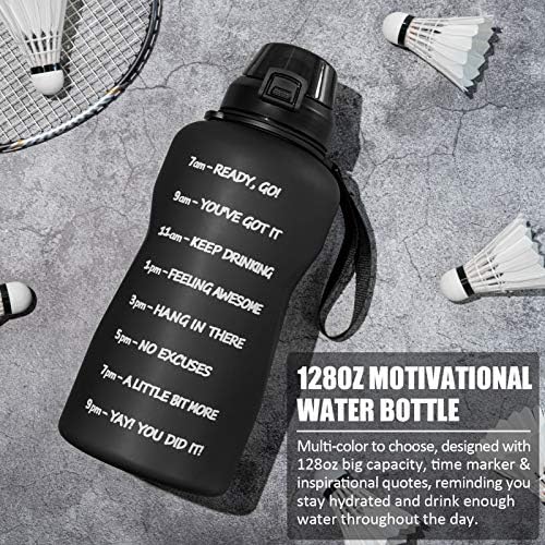 128 גרם/1 ליטר בקבוק מים עם קש וקש סימון זמן BPA חינם מוטיבציה גדולה בקבוק מים דליפות אטום טריטן גדול כושר