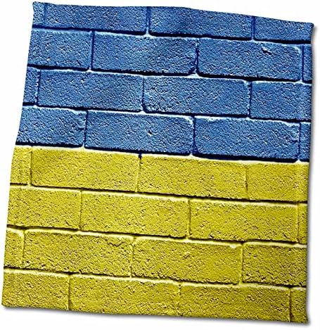 דגל לאומי 3 של אוקראינה צבוע על קיר לבנים אוקראיני - מגבות