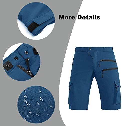 מכנסי אופני הרים של HiaUspor מכנסיים קצרים של MTB מכנסיים יבש מהיר עם כיס רוכסן
