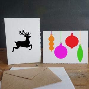 חורף חג 5 חבילה סטנסיל סט, - חג המולד, חורף מוטיבים, נייר מלאכות -, הולי ירוק עד סניפים, יער, כרטיס