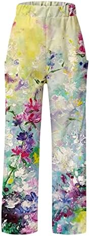 בתוספת גודל מכנסי טרנינג לנשים נשים מקרית אביב קיץ חוף מכנסיים צבעוני פרחוני הדפסת מכנסיים לנשים