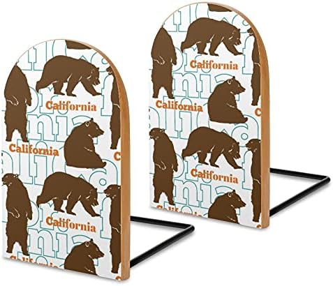 קליפורניה דובי ספר מסתיים עבור מדפי עץ תומכי ספרים מחזיק עבור כבד ספרים מחיצת מודרני דקורטיבי 1 זוג