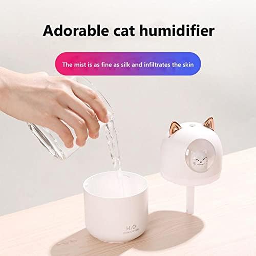 300 מ ל מכשיר אדים קולי יצרנית ערפל מגניב ערפל עם מנורה צבעונית חתול חמוד מיני מפזר ארומה