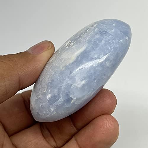 וואטנגמס 111.2 גרם, 2.5 איקס 1.8 איקס 1.1 אבן דקל קלציט כחולה, צורת גאלט מאבן דקל ממדגסקר נפלה, ריפוי רייקי,אבן