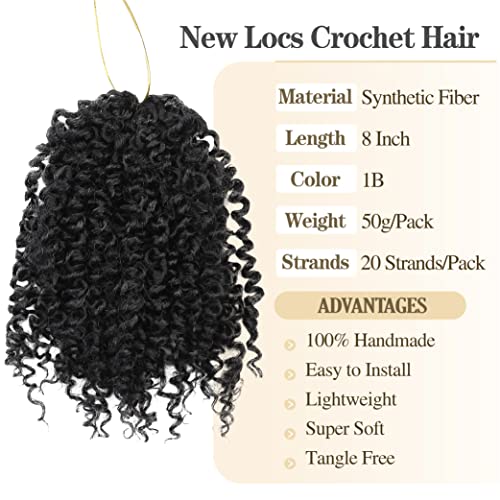 האנה אופנה 6 חבילות מתולתל סרוגה שיער 8 סנטימטרים 120 גדילים קצר מראש כרך סרוגה שיער קצר צמות עבור שחור נשים