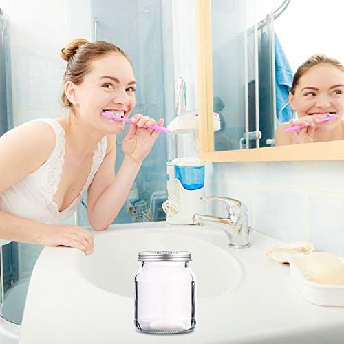 4 חתיכות נירוסטה מברשת שיניים מחזיק צנצנת מברשת שיניים מחזיק מכסה אביזרי אמבטיה עבור 16 אונקיה כדור