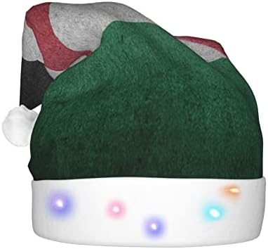 במצוקה פלסטין דגל מצחיק מבוגרים קטיפה סנטה כובע אור עד חג המולד כובע לנשים & מגבר; גברים חג