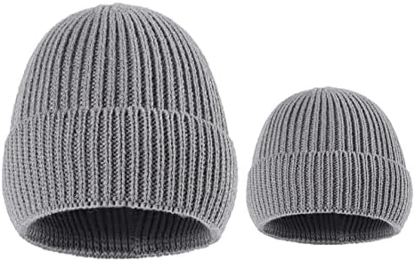 סתיו וחורף מוצק צבע למבוגרים סרוג הורה ילד כובע חם צמר סרוג כובע צהבהב וצעיף