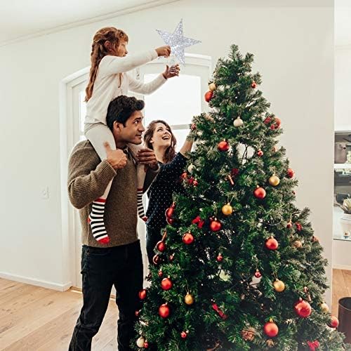 עץ חג המולד של לוקולו חג המולד חג המולד נצנצים עץ כוכב טופר כוכב כסף כוכב שלג טופר לקישוטי עץ חג המולד