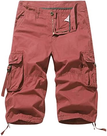 מכנסי מטען של DGOOPD גברים קצרים 3/4 מכנסי מטען ארוכים מתחת למכנסיים קצרים בברך מכנסיים קפרי מכנסי עבודה חיצוניים
