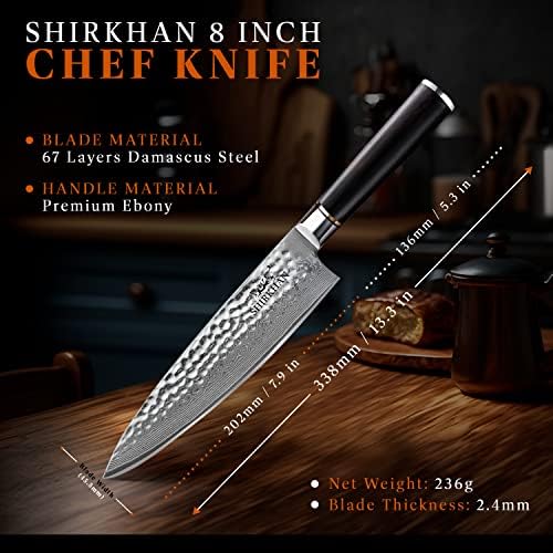 שירחאן יפני דמשק סכיני מטבח 2 יחידות סט-שף & מגבר; קילוף סכין - 67 שכבות-גבוהה פחמן 10 קראט אולטרה