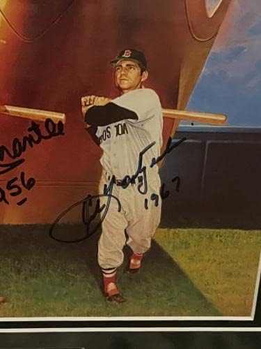 מיקי מנטל טד וויליאמס יסטרזמסקי רובינסון תמונה חתומה עם כתובות JSA - תמונות MLB עם חתימה