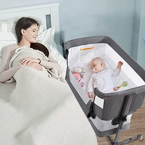למבריה תינוק העריסות המיטה רדומה, מתכוונן עריסה עבור תינוק עם גלגלים, קל מתקפל נייד עריסה עבור תינוק,
