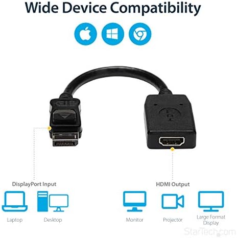 Startech.com DisplayPort למתאם HDMI - DP ל- HDMI מתאם/ממיר וידאו - 1080p - VESA מוסמך - DP ל- HDMI צג/תצוגה/מתאם
