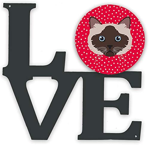אוצרות קרולין5090וולב בירמן חתול אהבה מתכת קיר יצירות אמנות אהבה, אדום,