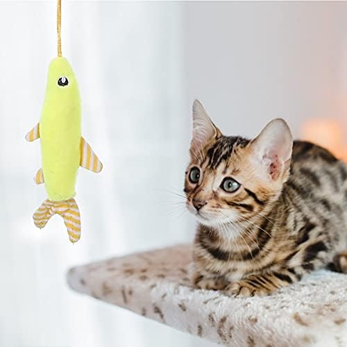 סט מקל דגים מעופף בצבעי חתול, צעצוע של חתול הקניט