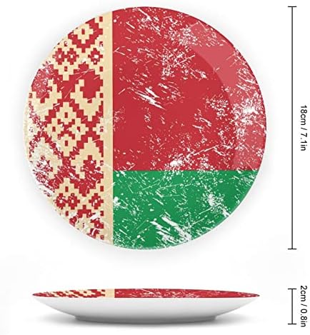 דגל רטרו בלארוס תלוי צלחת דקורטיבית קרמיקה עם עמדת תצוגה מתנות לחתונה בהתאמה אישית