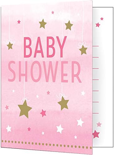המרה יצירתית נוצצת הזמנת מקלחת לתינוק פינק קטן, 5 x 4