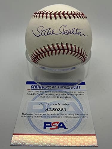 סטיב קרלטון פיליס קרדינלים חתום על חתימה רשמית של MLB Baseball PSA DNA - כדורי חתימה