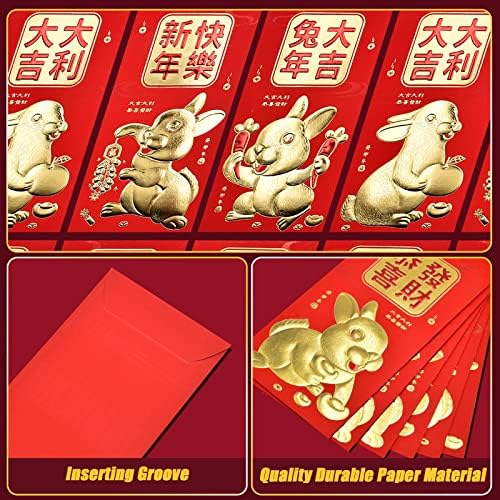 טוסאמזו 36 יחידות סיני אדום מעטפות מזל כסף מעטפות 2023 סיני חדש שנה ארנב שנה מעטפת עבור אביב פסטיבל,חתונה,