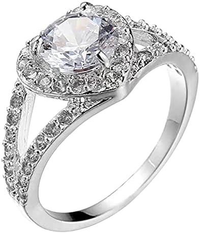 נוער טבעת נשים של טבעת אירוסין נסיכת יהלומי לב בצורת אישית זירקון טבעות טבעות בציר