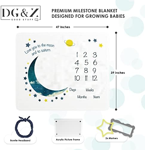 DG & Z דברים טובים שמיכת אבן דרך לתינוק לבנים ובנות - 39 x 47 - שמיכת ציון צינית פרימיום פליס - כולל.