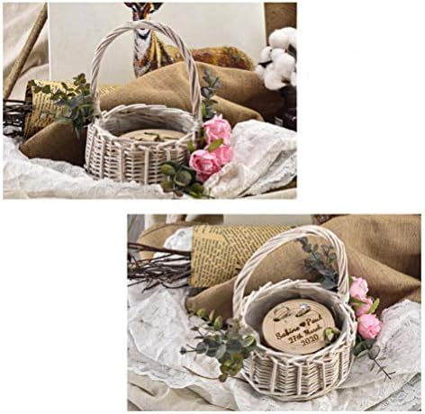 חתונה פרח סל בציר נצרים ארוג סל עם ידית חתונה פרח ילדה סלי סוכריות מתנה מיכל עבור כפרי חתונה טקס אירועים