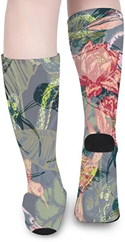 תבנית פנטזיה טרופית מודפסת צבע תואם גרביים אתלטי ברך גרביים גבוהים לגברים נשים