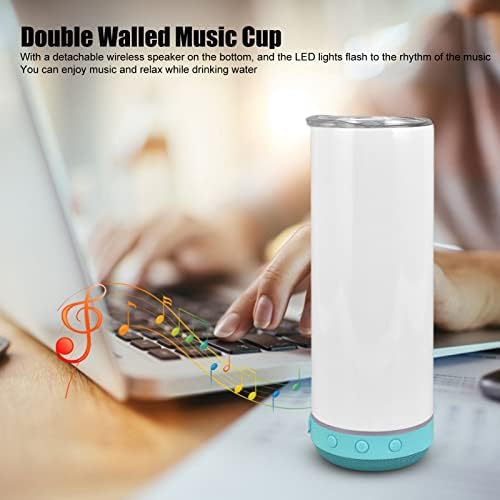 Aoutecen Bluetooth Cumper Cup, נייד אטום חלודה אטום למים LED אור מבודד בקבוק רמקול סובלימציה לבית לרכב